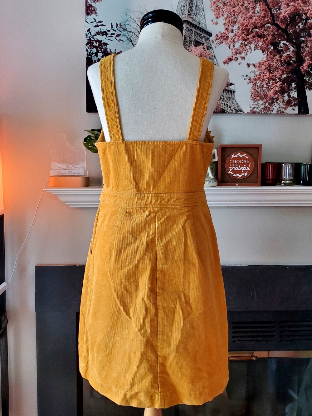 J. Crew Corduroy Mustard Button-Front Mini Dress - Picture 3 of 5